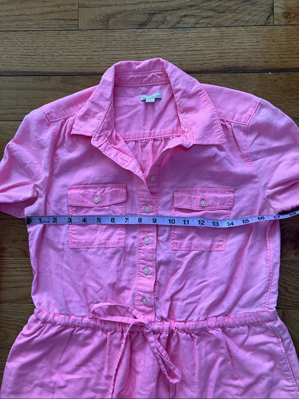 GAP - Women’s Roll Sleeve Mini Dress in Neon Flamingo Pink - Small - Picture 4 of 11